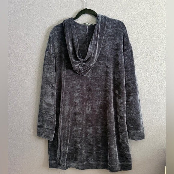 Lulu's Micha Navy Blue Chenille Knit Hooded Sweater Dress - Picture 5 of 8